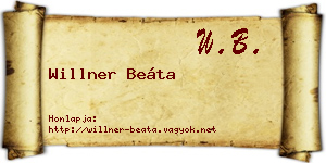 Willner Beáta névjegykártya